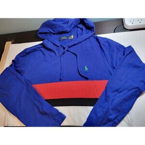 Polo Ralph Lauren Men's Heritage Royal Multi Colorblock Jersey Hooded T-Shirt -